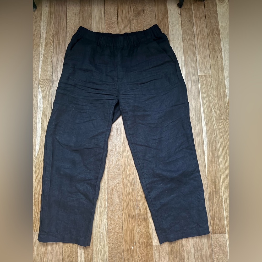 Quince 100% European Linen Pants - Black